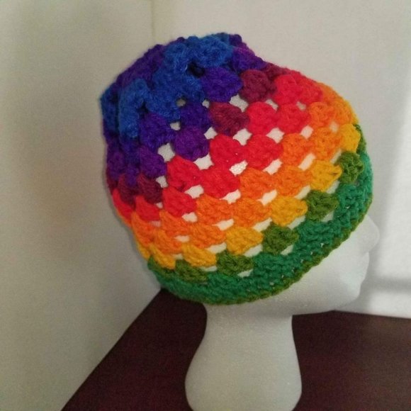 Rainbow Colorful Winter Beanie Hat - Picture 1 of 4